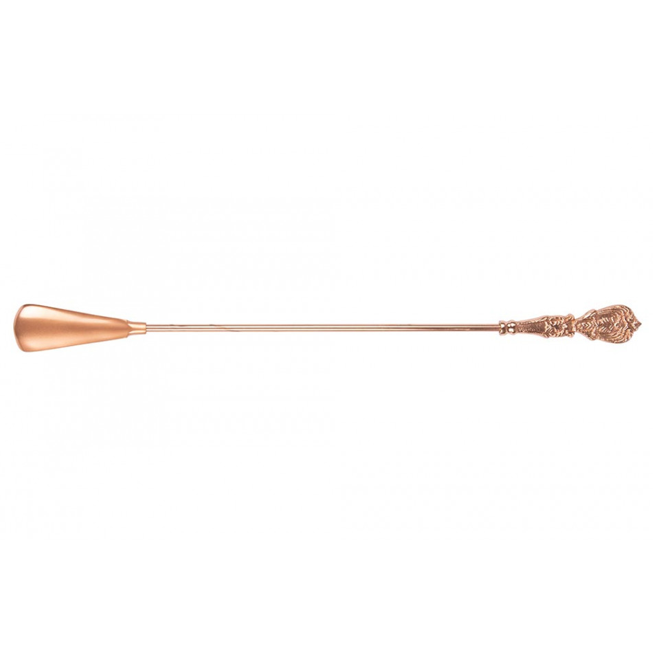Aluminium shoe horn, copper finish, 62x5x1.5cm