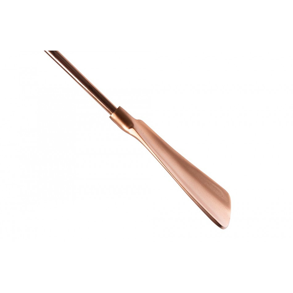 Aluminium shoe horn, copper finish, 62x5x1.5cm