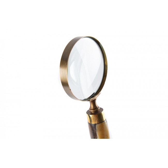 Brass Magnifier with bone handle, 23x7.5x2.5cm, 4x magnification