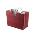 Magazine bag, red/snake skin PU, 31x20x41cm