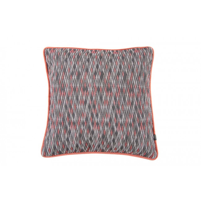 Decorative pillowcase Diamente 260 with trim, grey/pink 45x45cm