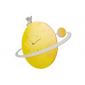 Wall clock Spaceman, wood, yellow, 33.0x45.5x4.9cm