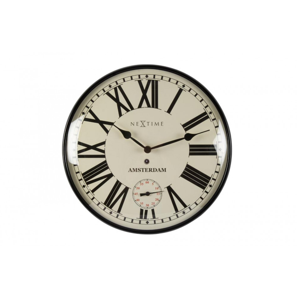 Настенные часы Amsterdam Dome, металл/ стекло D30cm