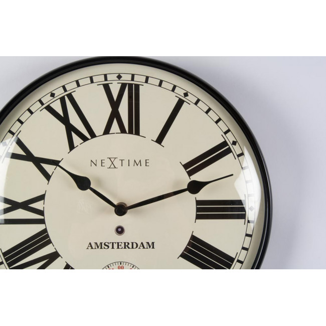 Wall clock Amsterdam Dome, metal/glass  D30cm