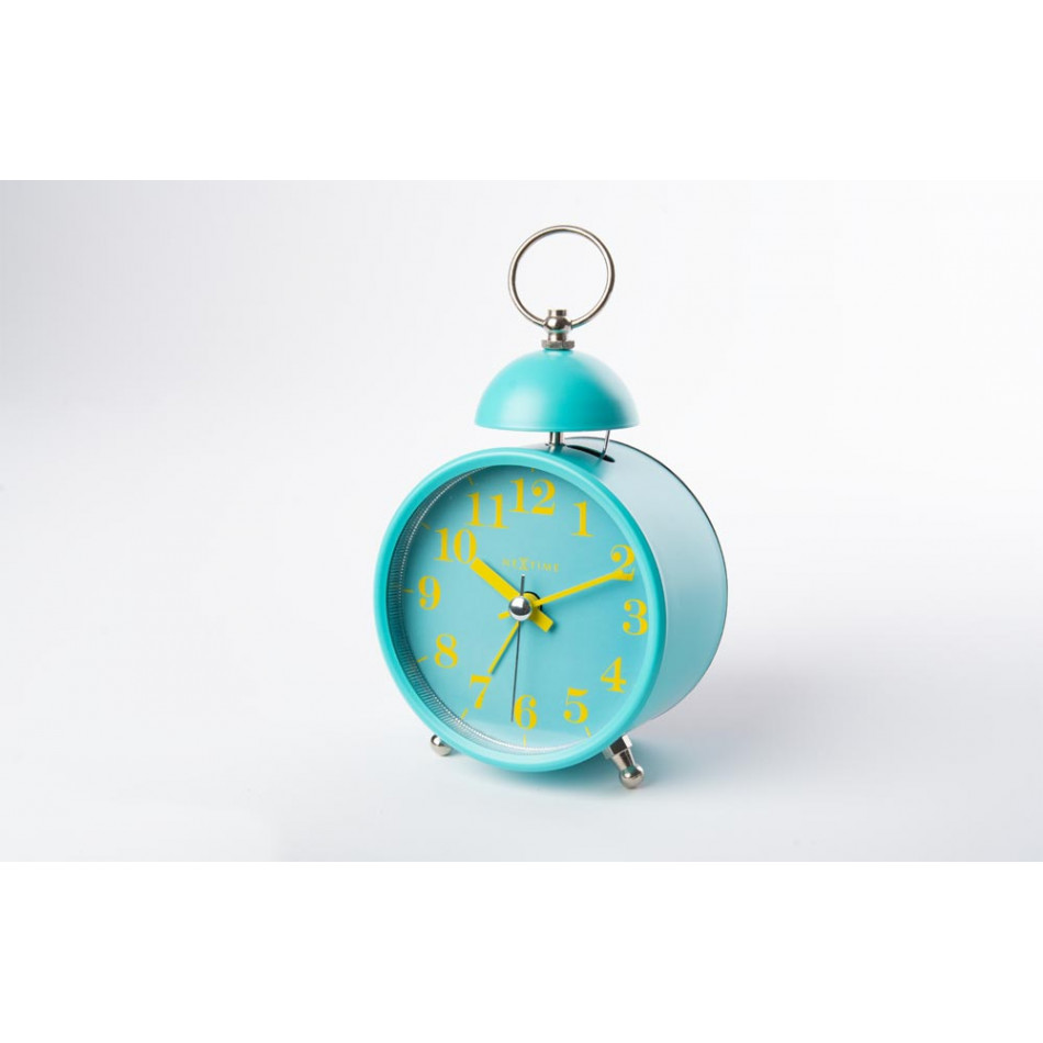 Alarm clock Single Bell, turquoise, 9.5x16.5 x 5.5cm