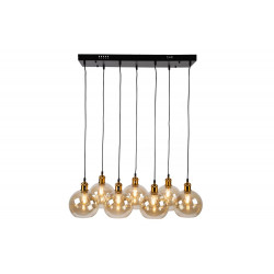 Pendant lamp Reons, black/copper color, H27-135x70x26cm, E27 7x60W