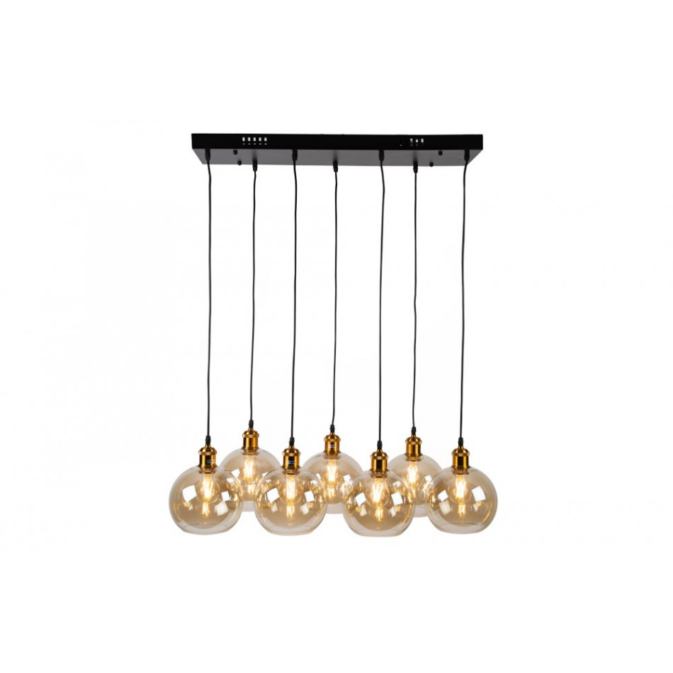 Pendant lamp Reons, black/copper color, H27-135x70x26cm, E27 7x60W