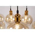 Pendant lamp Reons, black/copper color, H27-135x70x26cm, E27 7x60W