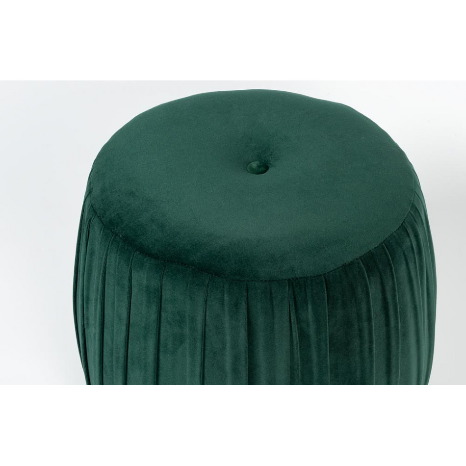 Stool Hose, velvet, emerald green, H-40.5cm, Ø-45cm