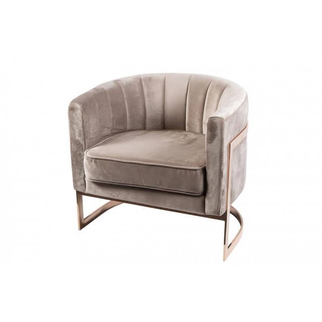 Leisure chair Sparezzo, taupe/rose gold base, 77x70x68cm, seat height 46cm