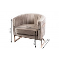 Leisure chair Sparezzo, taupe/rose gold base, 77x70x68cm, seat height 46cm