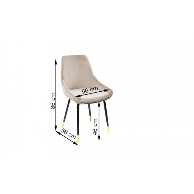 Chair Santana, light grey, H-86x56x56cm, seat H-46cm
