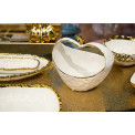 Decorative bowl  Werona, white/gold, 17x15.5x16.5cm
