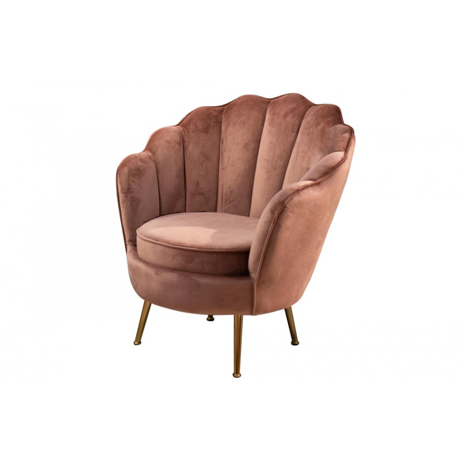 Armchair Shell, old-pink color,  85x80x75cm, seat heigth 43cm