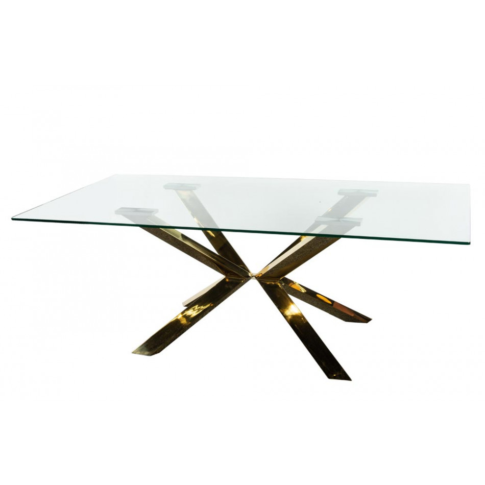 Dining table Ardin, glass, 198x99x7cm