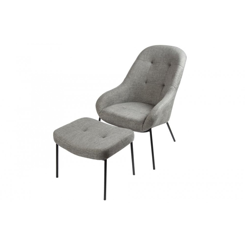 Lounge chair Aldriano  H96x68x78cm with ottoman H43x54x45cm