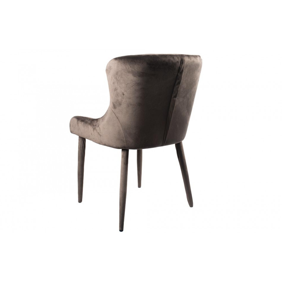 Dining chair Marinna, taupe, velvet, 82x50x44cm seat height 46cm