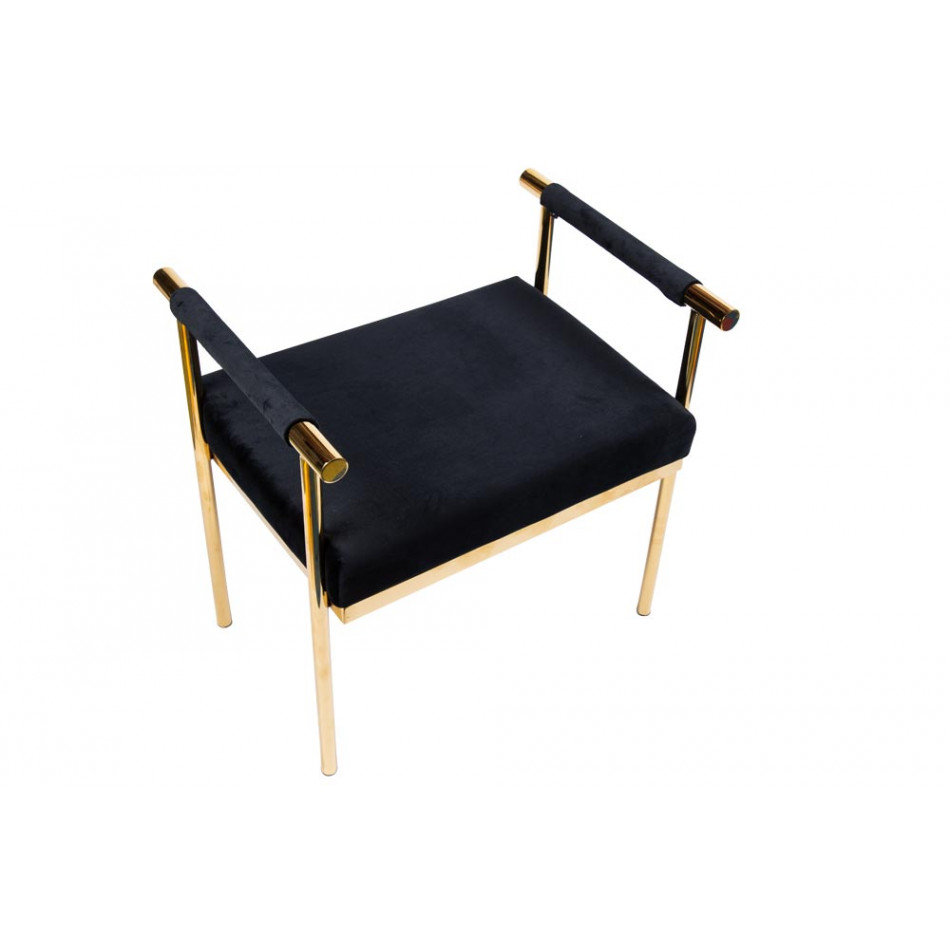 Stool Edmond, black/golden, 53x40x59cm