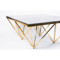 Coffee table Elda, toned glass/golden, 80x80x41cm