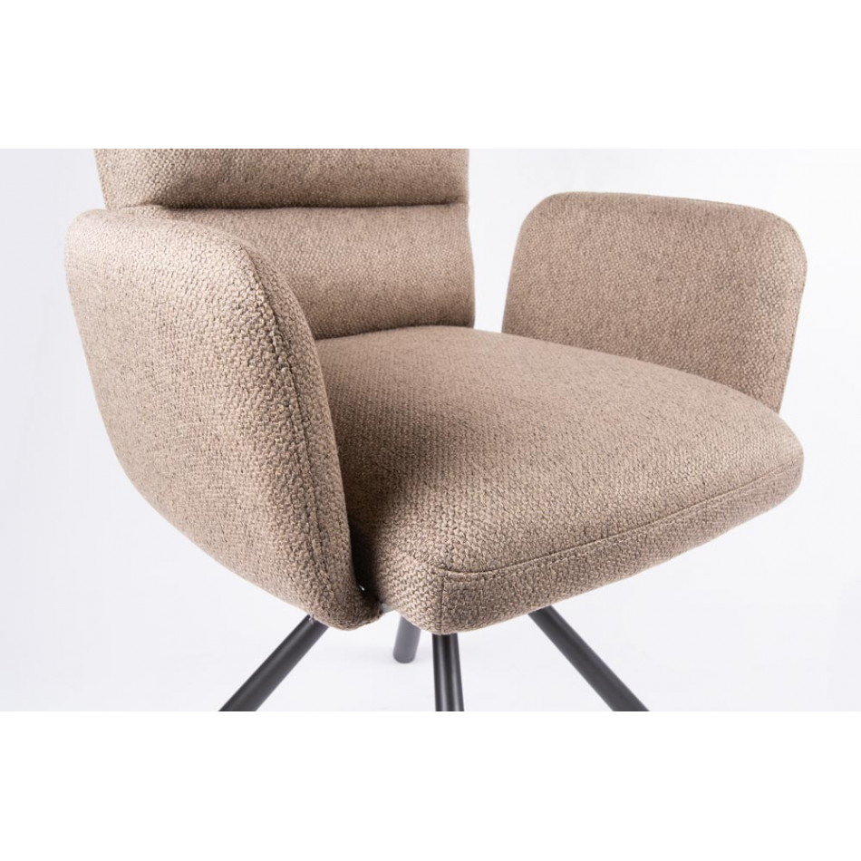 Chair Daloa, 360 swivel, brown,  67x62x91.5cm, seat height 48cm