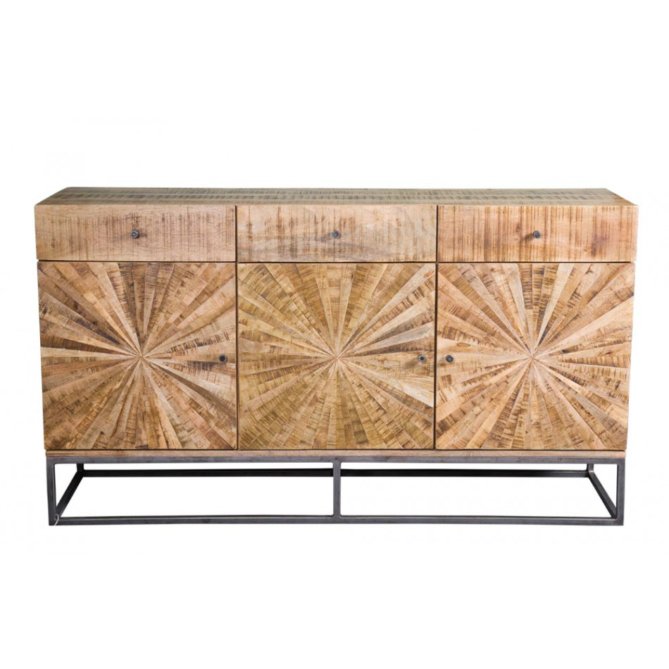 Sideboard Sole, 3 doors, 3 drawers, from Mango wood, 160x40x90cm