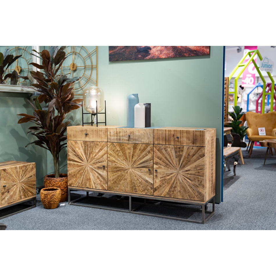 Sideboard Sole, 3 doors, 3 drawers, from Mango wood, 160x40x90cm