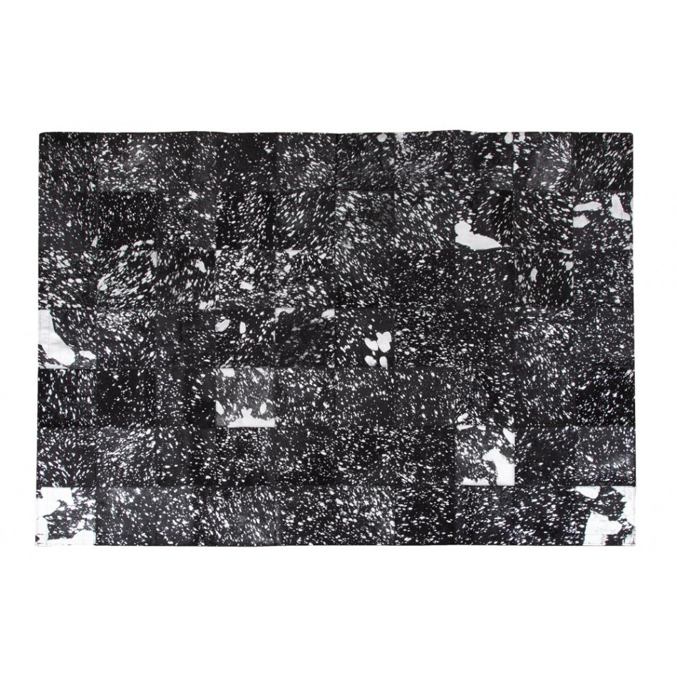 Leather Carpet black/silver,140x200cm