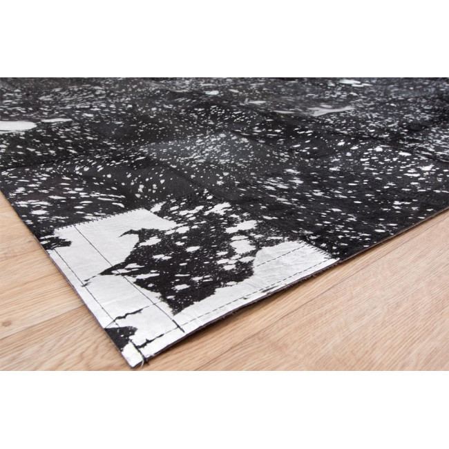 Leather Carpet black/silver,140x200cm