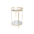 Metal table Barge L, mirror top, golden, D44x71cm