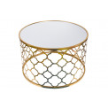 Metal table Berini L, mirror top, golden, D80x50cm