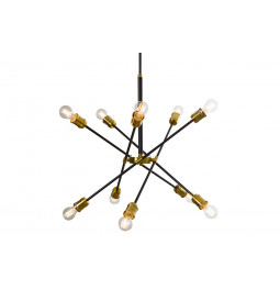 Подвесной светильник, черный, E27 10x60W(max),  H85-140 x75cm  