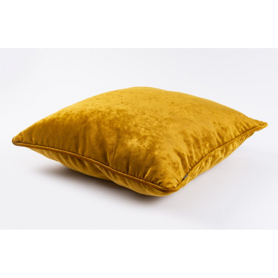 Velvet pillowcase Celebrity 29, golden colour, with trim, 45x45cm