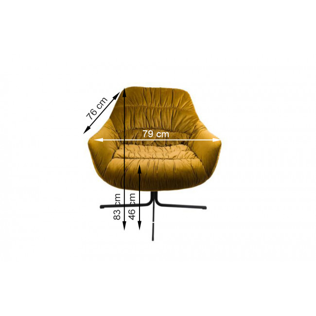 Chair Silandro, swivel, mustard tone, 83x76x79cm, seat height 47cm