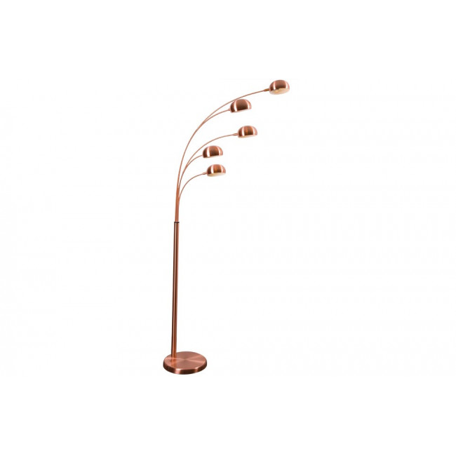 Floor lamp Arc 5, matt copper, H208x110cm, E14 5x40W