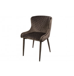 Dining chair Marinna, dark brown, velvet, 82x50x44cm, seat height 46cm