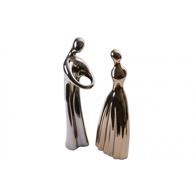 Figurines Couple M, silver/golden, 13x10x36cm