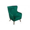 Armchair Dartford, velvet, green, 100x75x83cm, seat height 40cm