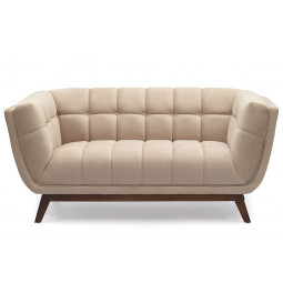 Sofa Haris, 2-seat, beige, wooden legs, 165x89x76cm, seat height 45cm