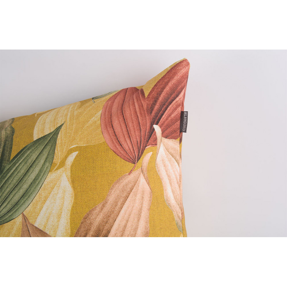 Decorative pillowcase Saffron 5, mustard tone, 45x45cm