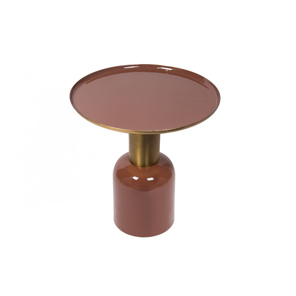 Стол Limmen, матовая латунь, коричневый, с эмалью, D49xH53см