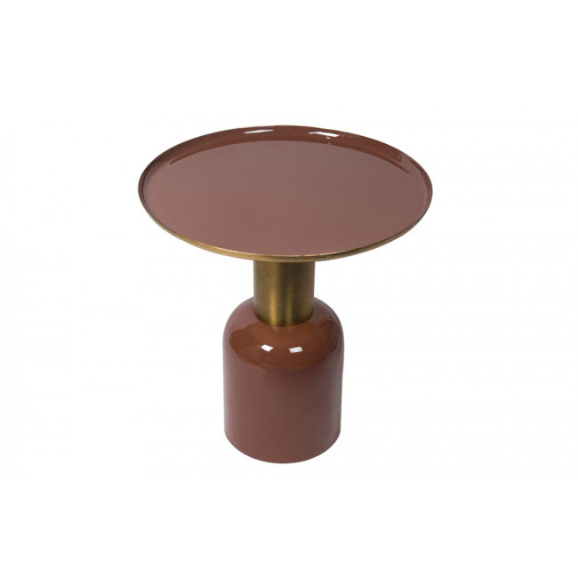 Table Limmen, matt brass, brown with enamel,D49xH53cm