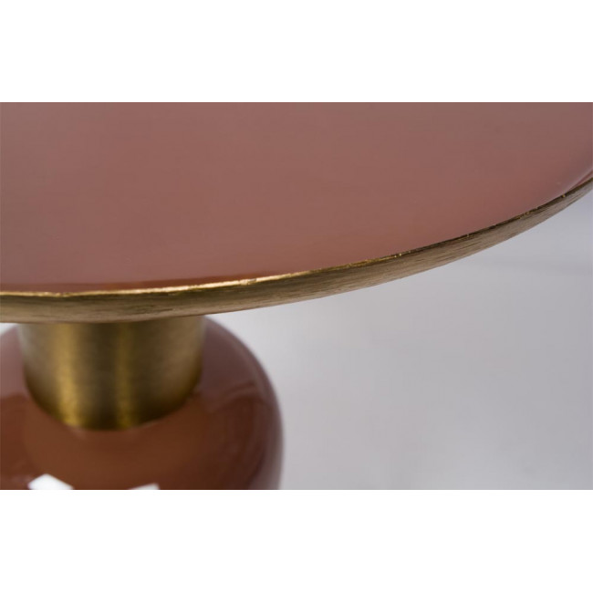 Table Limmen, matt brass, brown with enamel,D49xH53cm