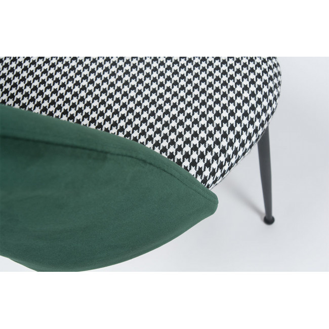 Dining chair Toby, dark green/ black and white,  H79x52x44cm, seat height 47cm