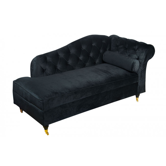 Lounge chair Chesterfield R, black 164x70x83cm, seat height 42cm