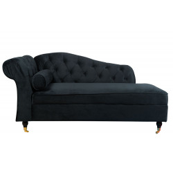 Lounge chair Chesterfield L, black, 164x70x83cm, seat height 42cm