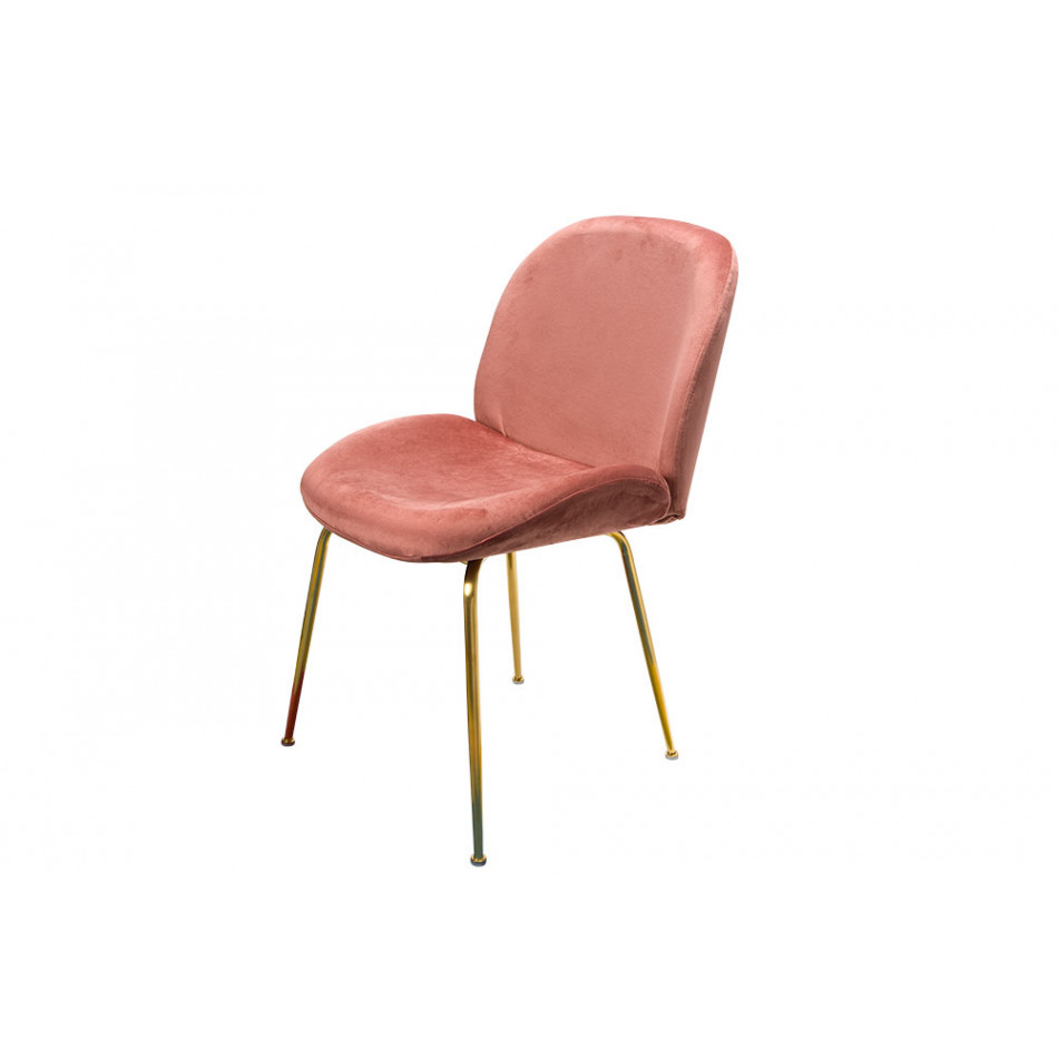 Обеденный стул Troja, розовый цвет, бархат, 58x46x88cm, высота сиденья 47cm