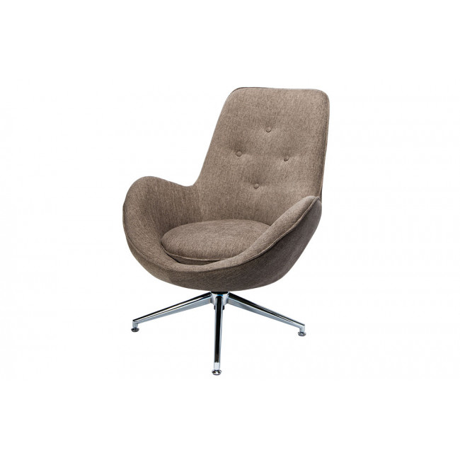 Armchair Dalton, swivel, brown colour, 74x85x104cm, seat height 45cm
