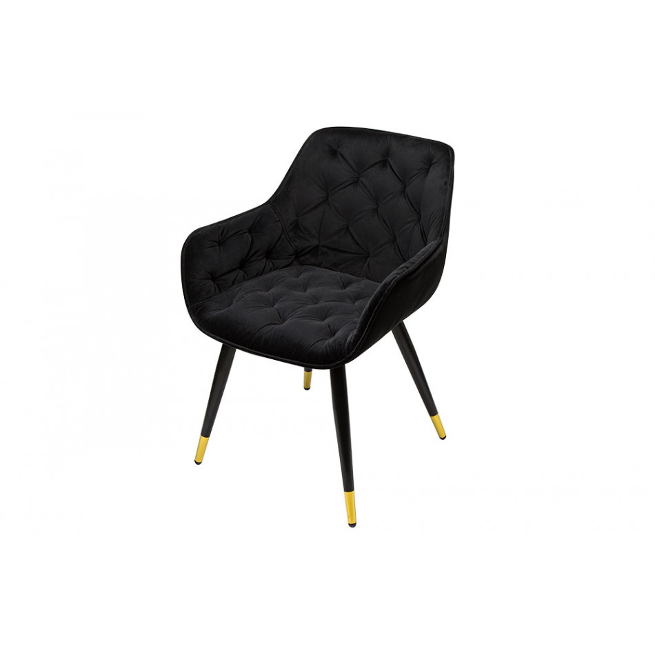 Chair Sarebourg, black colour, H-80x60x60cm, seat height 45cm