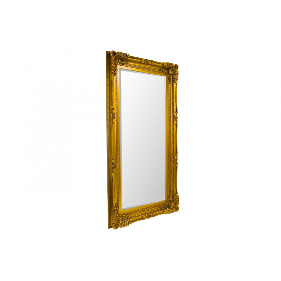 Wall mirror Imatra, antique gold colour, 90x180cm