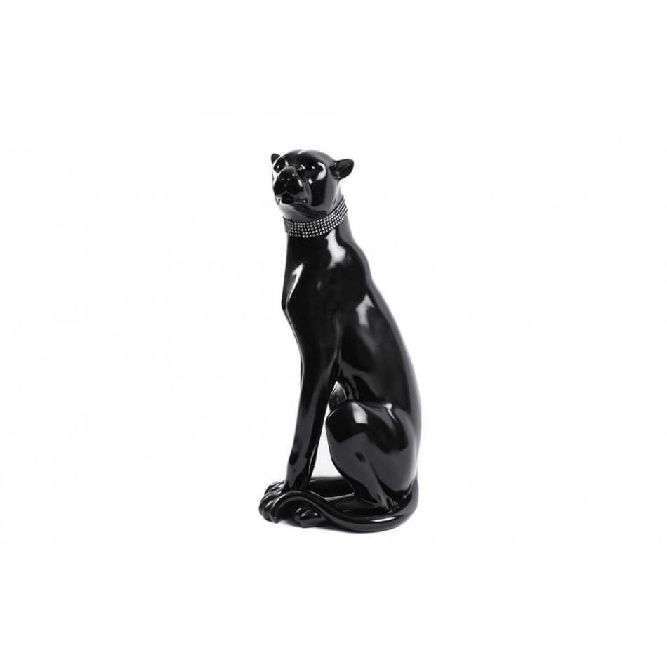 Decorative figure Sitting Panther, black, 23x60cm